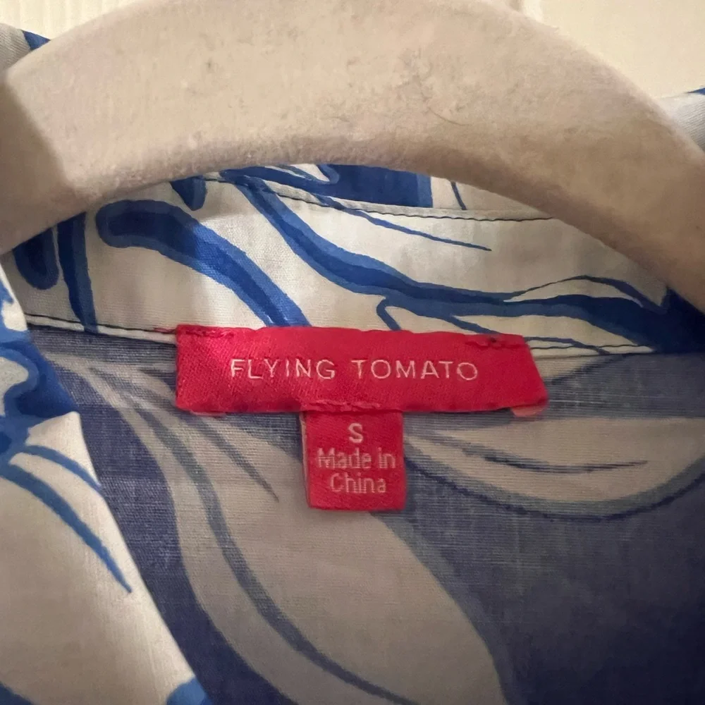 Flying Tomato Royal Blue & White Floral Button-Front Midi Dress - Picture 8 of 12